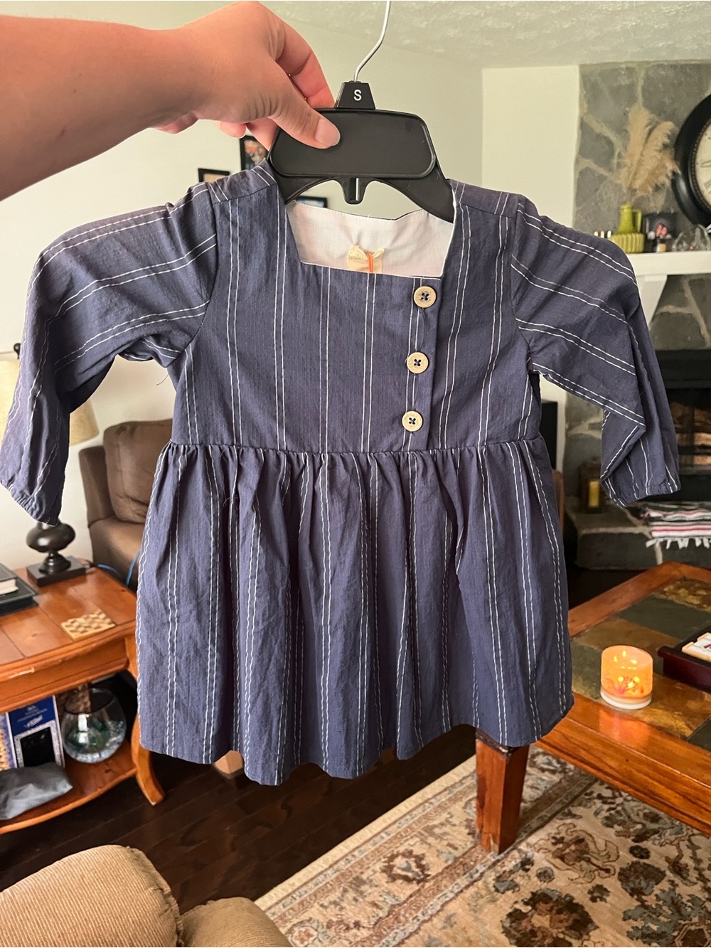 Ettie Oh Navy Stripe Dress with Matching Bloomers 18/24 months